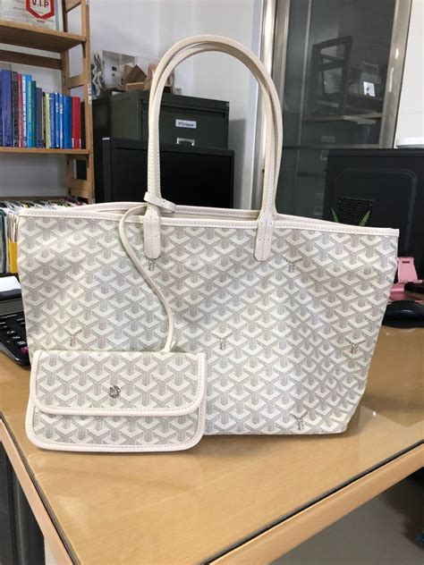 goyard white bag men|Goyard white tote bag.